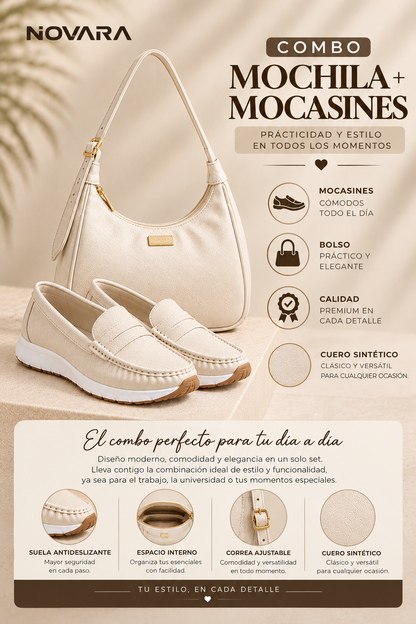 Combo Mocasín Dama Penny + Bolso | 75% OFF 🔥 Oferta Anticipada de Black Friday