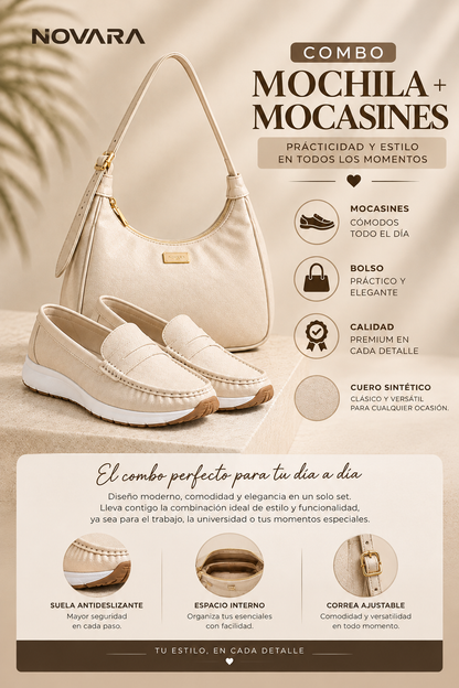 Combo Mocasín Dama Penny + Bolso | 75% OFF 🔥 Oferta Anticipada de Black Friday